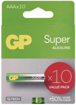 Gp Batteries Aaa Super, Alkaliczne (Lr03) - 10 Szt. (1013121001)