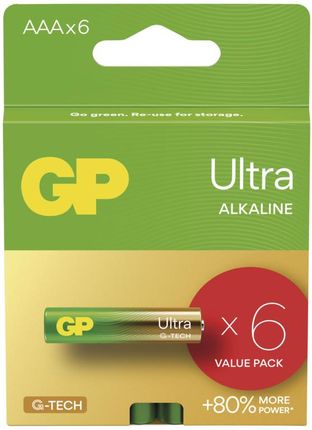 Gp Batteries Baterie Alkaliczne Ultra Aaa (Lr03) - 6 Szt. (1013126000)