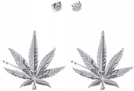 Kolczyki Srebrne Marihuana Konopie Srebro 925 Biżuteria Prezent