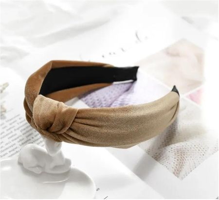 Opaska Turban Z Materiału Krem O229K