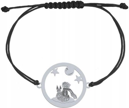 Bransoletka Srebrna z Małym Księciem Lic Sznurek Prezent Biżuteria 925 GRAWER DEDYKACJA GRATIS