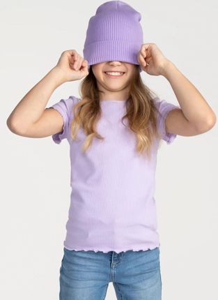 T-shirt z krótkim rękawem fioletowy gładki
