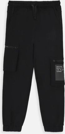Spodnie dresowe czarne z kieszeniami o fasonie REGULAR