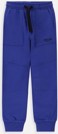 Spodnie dresowe niebieskie z kieszeniami o fasonie SLIM