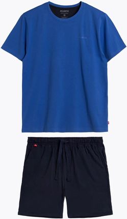 Bawełniana piżama męska Atlantic NMP-370 niebieska (XL)