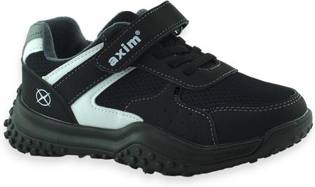 Wiosenne dziecięce buty sportowe dla chłopca Axim 24403 Czarno Białe