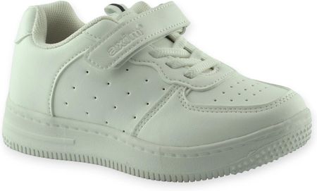 Dziewczęce sportowe buty dla dzieci skórzana wkładka Axim 24393 Białe