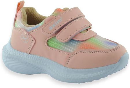 Lekkie buty sportowe dla dziewczynki na rzep Axim 24401 Różowe