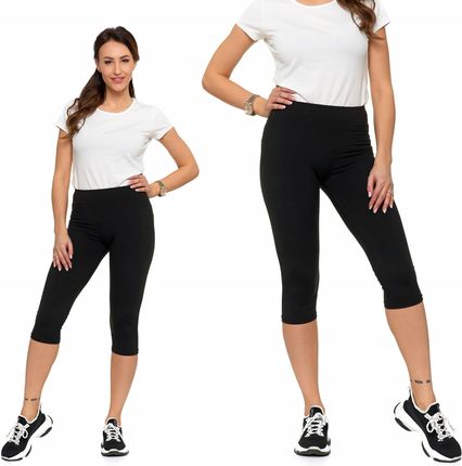 Sportowe Legginsy Damskie 3/4 z Wysokim Stanem Plus Size Moraj XXL