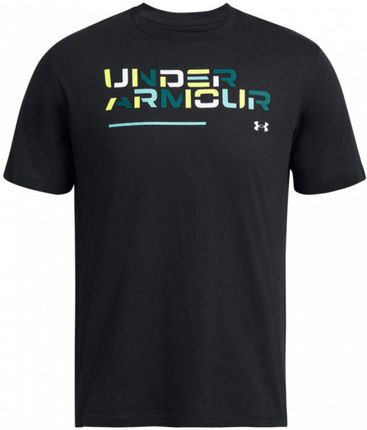 Męski t-shirt z nadrukiem Under Armour UA Colorblock Wordmark SS - czarny - zdjęcie 3