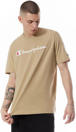 Męski t-shirt z nadrukiem Champion Legacy Crewneck T-shirt - beżowy