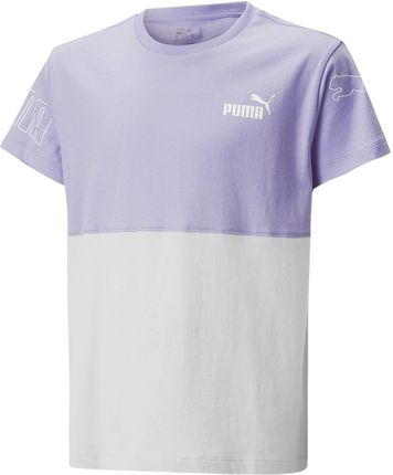 Koszulka dziewczęca Puma POWER COLORBLOCK fioletowa 67354725