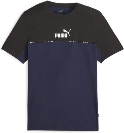Koszulka męska Puma ESS BLOCK X TAPE granatowa 67334106