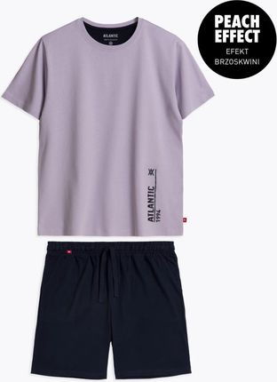 Bawełniana piżama męska Atlantic NMP-365 fioletowa (S)