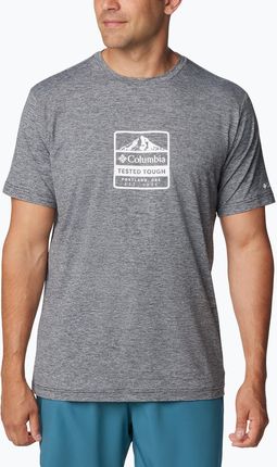 Koszulka trekkingowa męska Columbia Kwick Hike Graphic SS black heather/tested tough pdx | WYSYŁKA W 24H | 30 DNI NA ZWROT