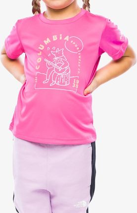 Koszulka dziewczęca Columbia Mirror Creek Short Sleeve Graphic Shirt - pink ice/graphic