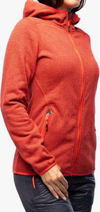 Bluza damska CMP Londra Fix Hood Jacket Knitted - red/fluo/papavero/antracide