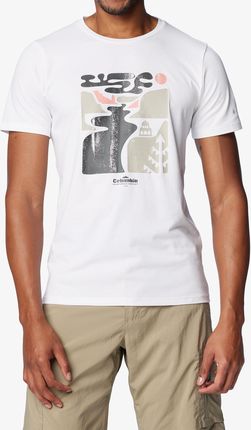 Koszulka z nadrukiem Columbia Sun Trek S/S Graphic Tee - white/simple gorge