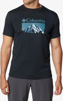 Koszulka szybkoschnąca Columbia Zero Rules S/S Graphic Shirt - black/fractal peaks