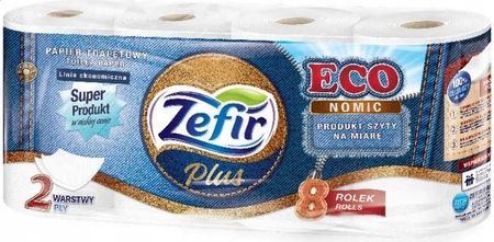 ZEFIR Plus Economic 8 rolek 2 warstwowy 15 rolka papier toaletowy ekonomiczny