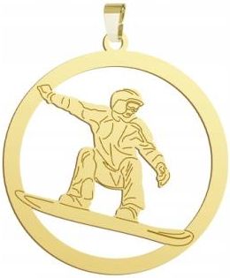 Złota Zawieszka Snowboarding Srebro 925 Prezent Biżuteria GRAWER DEDYKACJA GRATIS