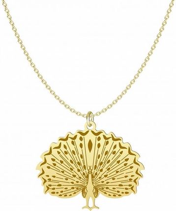 Złoty Naszyjnik Damski Paw Łańcuszek Srebro 925 Prezent Biżuteria GRAWER ŻYCZENIA GRATIS