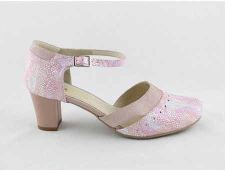 BARTON 18415 Damskie sandały na obcasie w kolorze różowym 40