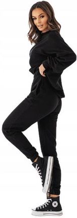 Spodnie dresowe damskie dresy joggery bawełna czarne