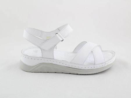 Białe sandały damskie z pełnej skóry Wild 022056100A 42