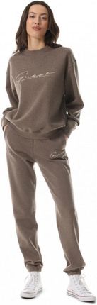 Damskie spodnie dresowe Guess Allycia Cuff Long Pants - brązowe