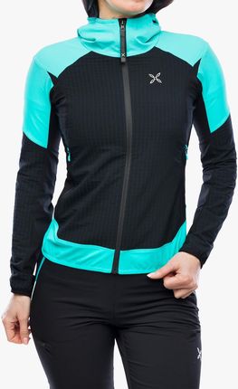 Kurtka softshell damska Montura Wind Revolution Hoody Jacket - black/light blue
