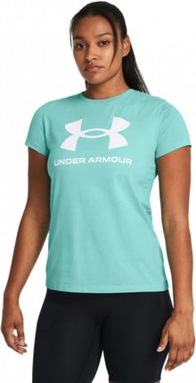 Damski t-shirt z nadrukiem Under Armour UA W Sportstyle Logo SS - turkusowy