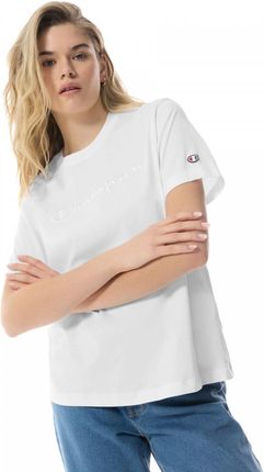 Damski t-shirt z nadrukiem Champion Legacy Crewneck T-shirt - biały
