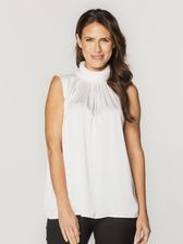 Zdjęcie Biała, satynowa bluzka bez rękawów - Ścinawa
