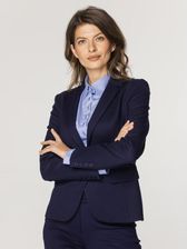 Zdjęcie Granatowa marynarka damska z dzianiny - Wasilków