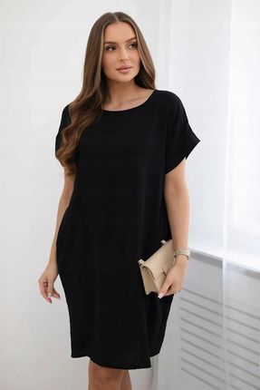 Sukienka z kieszeniami czarna oversize letnia