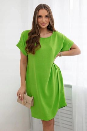 Sukienka z kieszeniami jasno zielona oversize