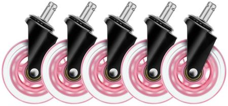 Deltaco Casters for gaming chairs 5pcs Pink GAM157P