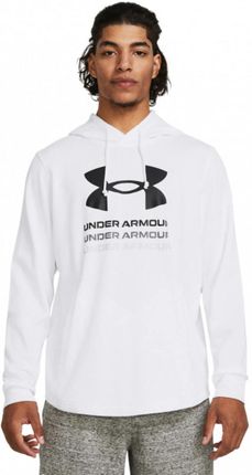 Męska bluza dresowa nierozpinana z kapturem Under Armour UA Rival Terry Graphic Hood - biała
