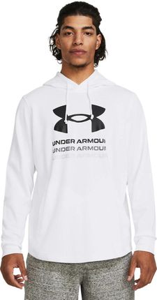 Męska bluza dresowa nierozpinana z kapturem Under Armour UA Rival Terry Graphic Hood - biała