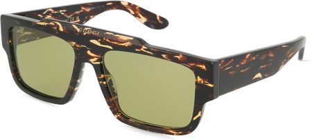 Gucci GG1460S Męskie okulary przeciwsłoneczne, Oprawka: Octan z recyklingu, hawana