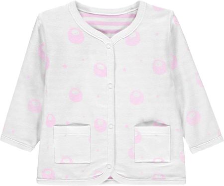 Bluzka dwustronna rozpinana dziewczęca, różowo-biała, Bellybutton