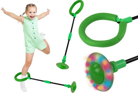 Lean Toys Hula Hop Skakanka Świecąca Skipper Na Nogę Składana Zielona