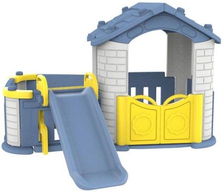 Ramiz Domek Ogrodowy Dla Dzieci + Zjeżdżalnia 3W1 Niebieski Dach
