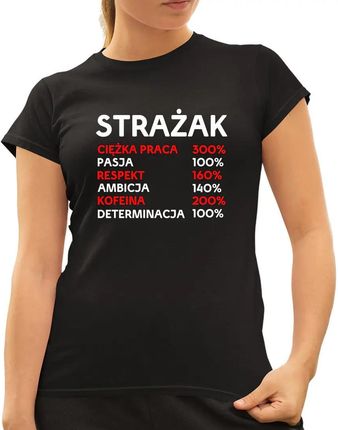 STRAŻAK - Ciężka praca - damska koszulka z nadrukiem
