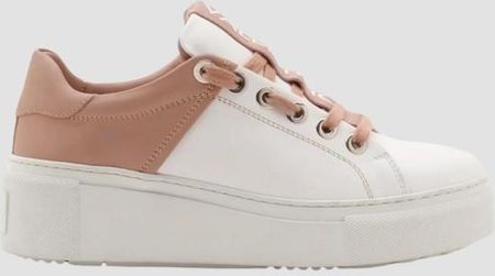 VALENTINO Biało-różowe sneakersy Baraga S Sneaker Lace-U