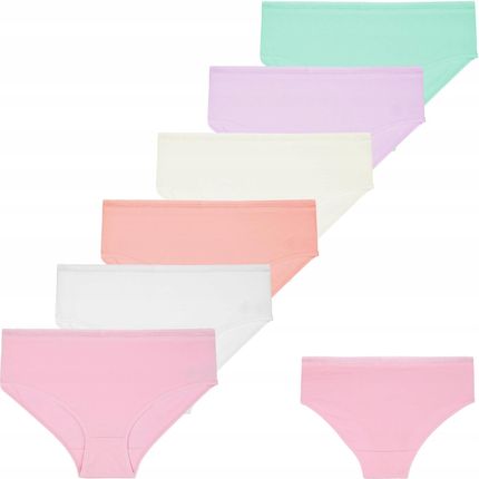 6x Majtki Damskie Bawełniane Figi Bikini Kolorowe Pastelowe Moraj XL