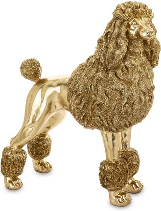 Złota figurka pies pudel stylowa dekoracja ozdoba na prezent 