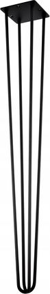 Noga Metalowa Czarna Stół 41cm Hairpin 4 Prętyn