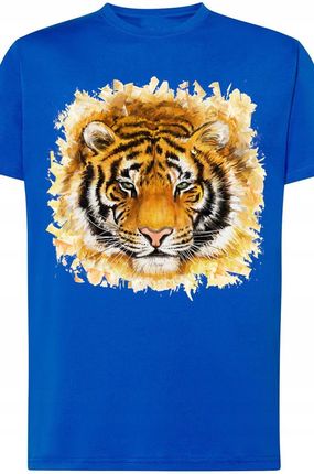 Tygrys Modny T-shirt Męski Nadruk Rozm.5XL